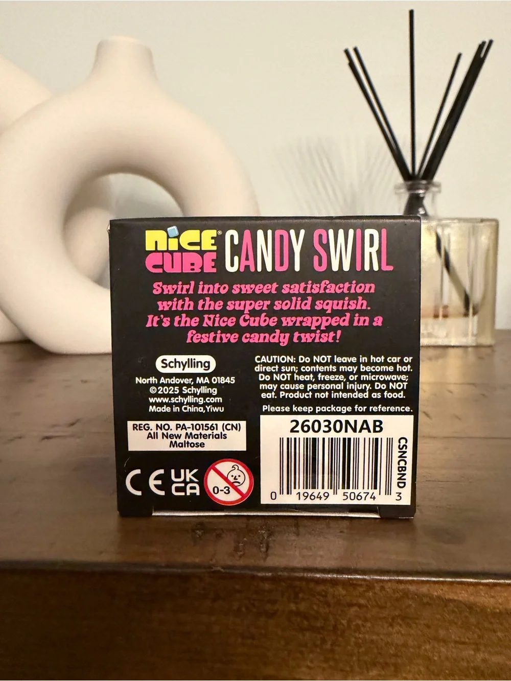 Nee Doh Nice Cube Candy Swirl Super Solid Squish - Pink